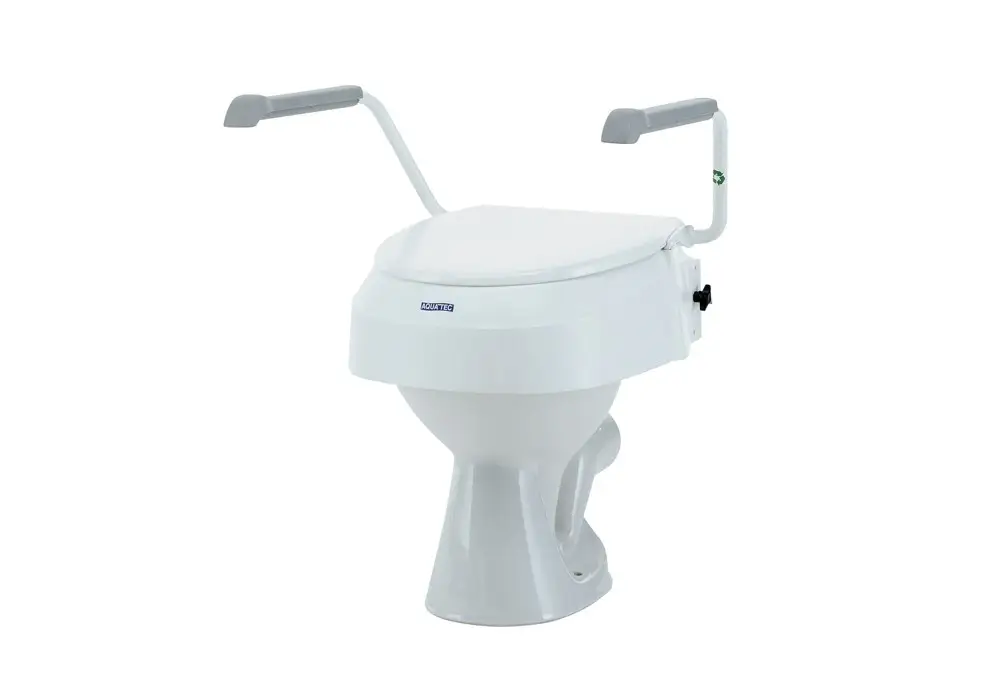 Réhausse WC Aquatec 900 avec couvercle + accoudoirs - Invacare - Matériel  médical