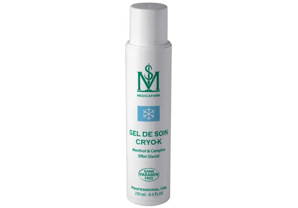 GEL DE SOIN CRYO-K MENTHOL & CAMPHRE « EFFET GLACIAL » - FLACON AIRLESS 250 ML GEL DE SOIN CRYO-K MENTHOL & CAMPHRE « EFFET GLACIAL » - FLACON AIRLESS 250 ML