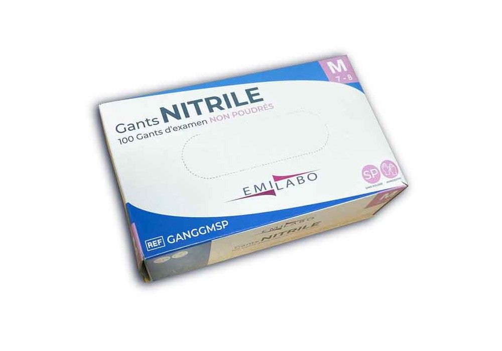 Gant d'examen nitrile bleu sans poudre Emilabo Gant d'examen nitrile bleu sans poudre Emilabo